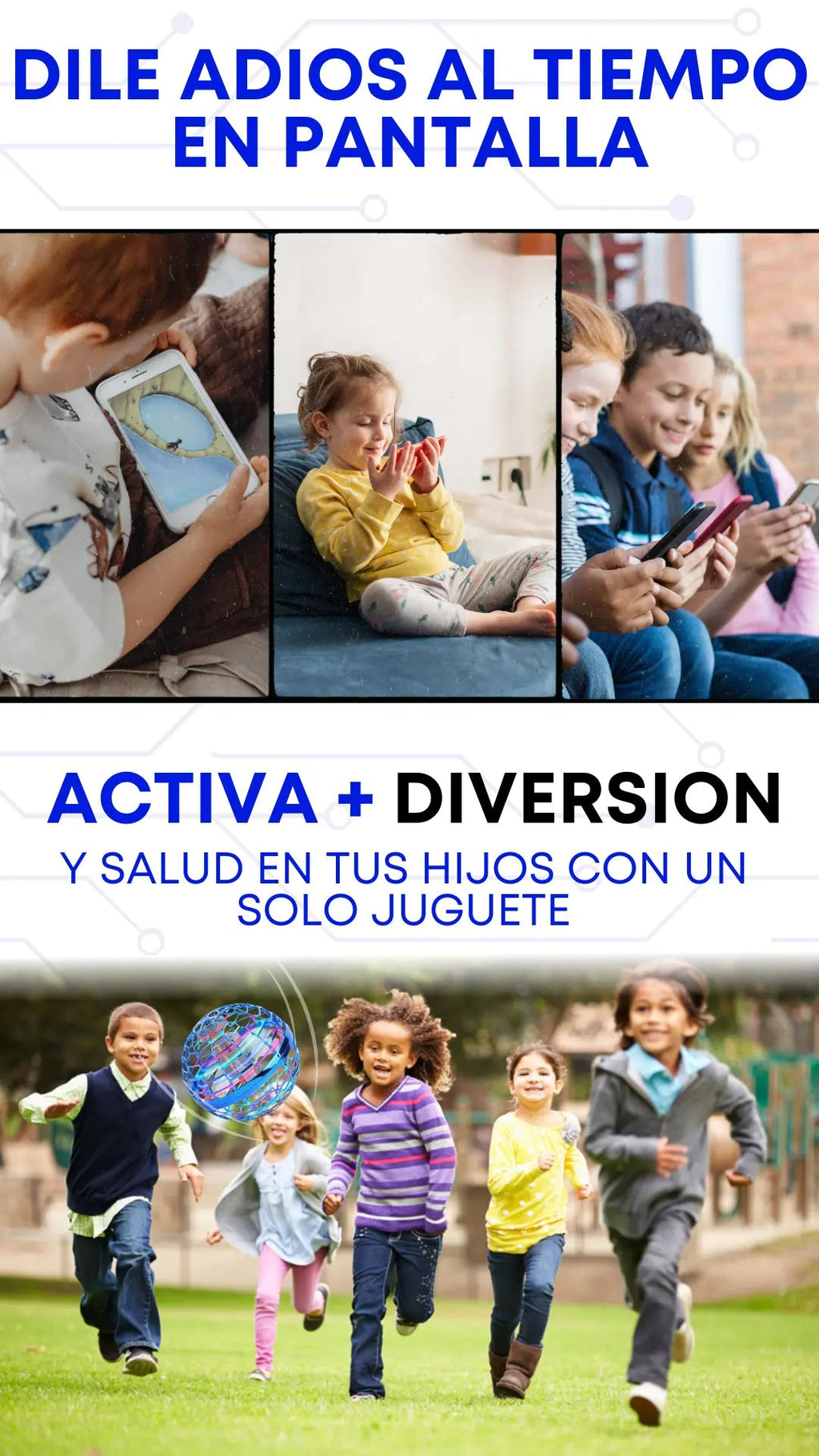 🎇 Bola Voladora Mágica LED – Diversión que Flota, Gira y Regresa