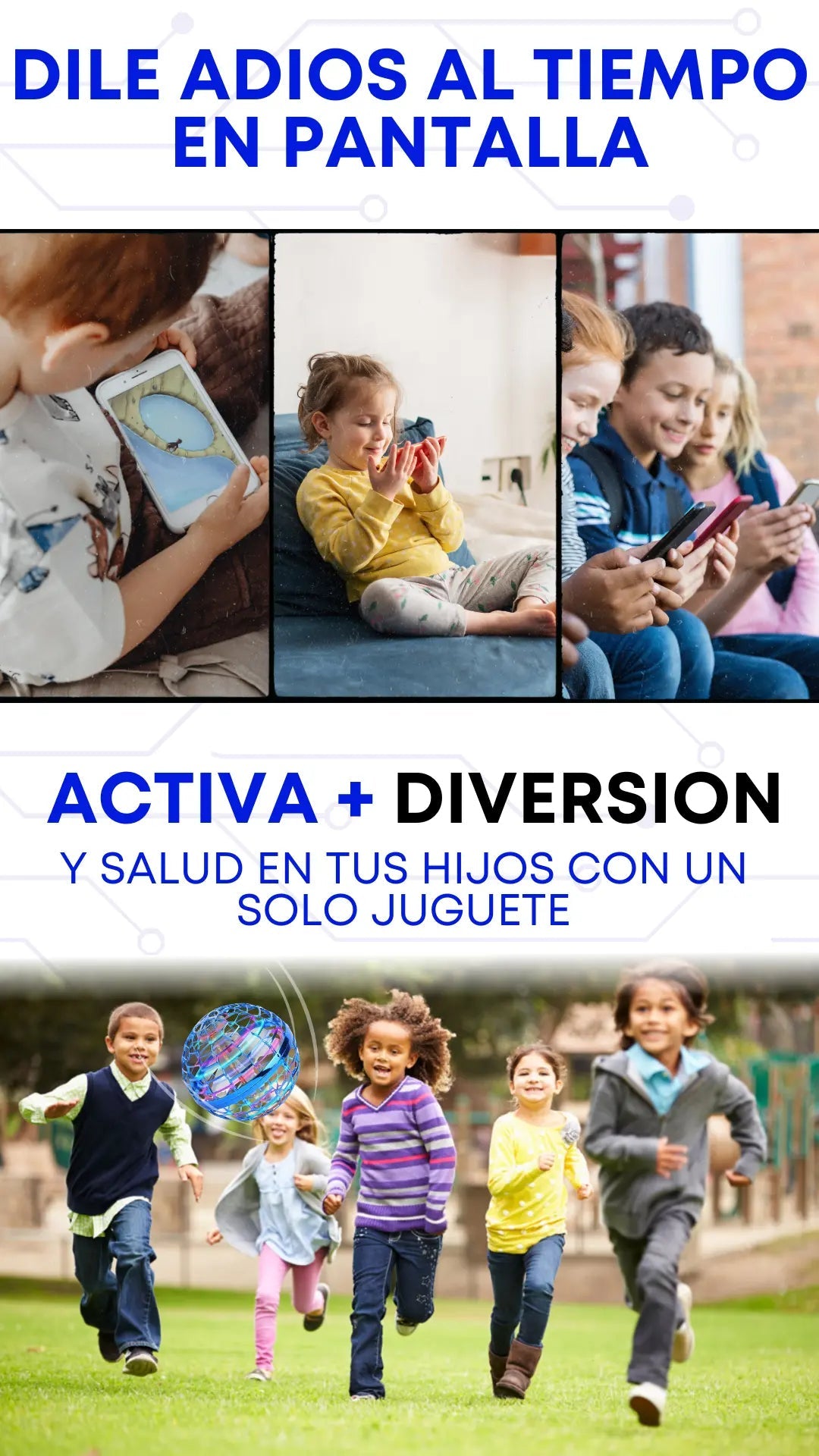 🎇 Bola Voladora Mágica LED – Diversión que Flota, Gira y Regresa